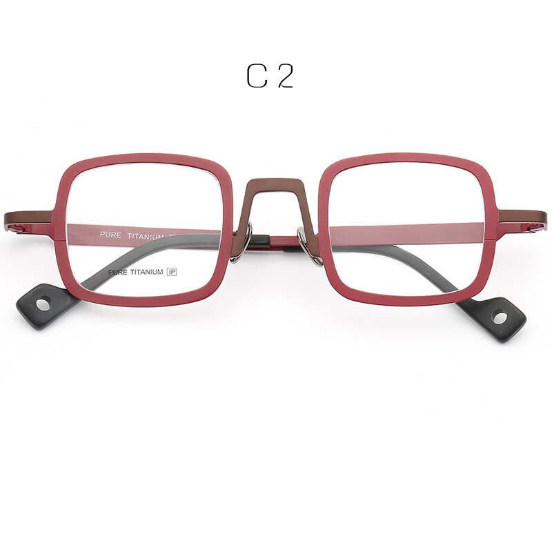Muzz Unisex Full Rim Square Titanium Punk Frame Eyeglasses T7031 Full Rim Muzz C2  