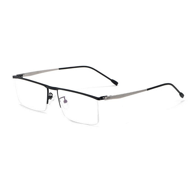 Yimaruili Men's Semi Rim Alloy Frame Eyeglasses P8827 Semi Rim Yimaruili Eyeglasses Silver  