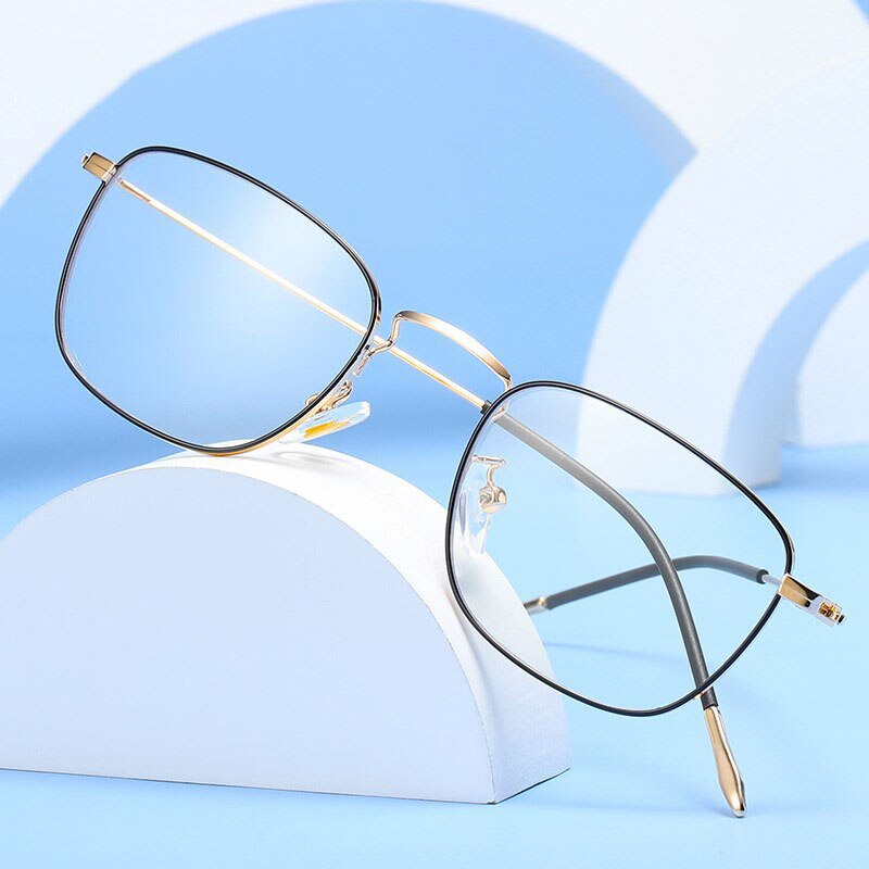 Hotony Unisex Full Rim Rectangle Alloy Eyeglasses Zy9951 Full Rim Hotony   