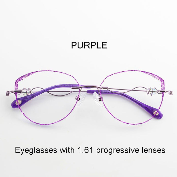 Aissuarvey  Round Rimless Frame Customizable Lens Women's Eyeglasses Rimless Aissuarvey Eyeglasses pur progressive  