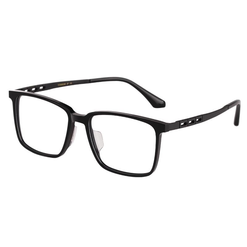 Yimaruili Men's Full Rim Titanium Frame Eyeglasses HT5022B Full Rim Yimaruili Eyeglasses Black  