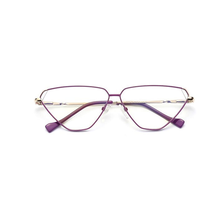 Gmei Women's Full Rim Alloy Cat Eye Frame Eyeglasses 3023 Full Rim Gmei Optical C6 Purple  