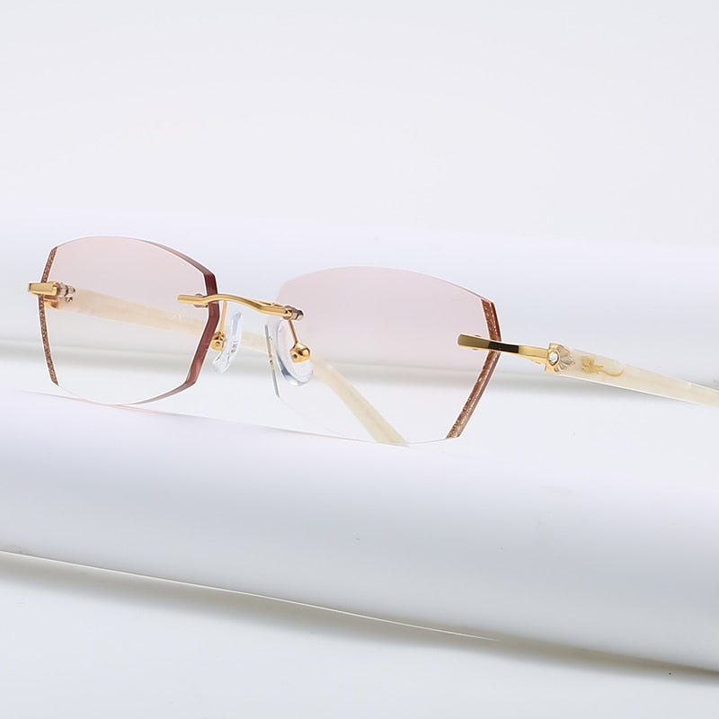 Zirosat 58069 Women's Eyeglasses Alloy Tint Lenses Diamond Cutting Rimless Titanium Rimless Zirosat   