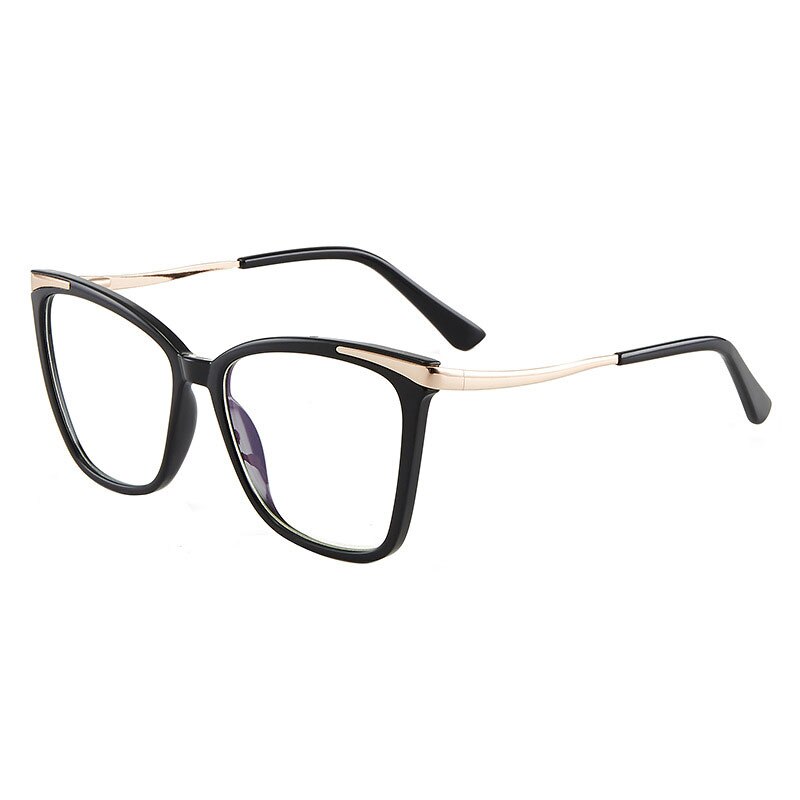Hotony Women's Full Rim TR 90 Resin Square Cat Eye Frame Eyeglasses 7051 Full Rim Hotony black  