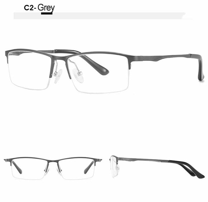Hotochki Unisex Semi Rim Aluminum Magnesium Alloy Frame Eyeglasses 6297 Semi Rim Hotochki   