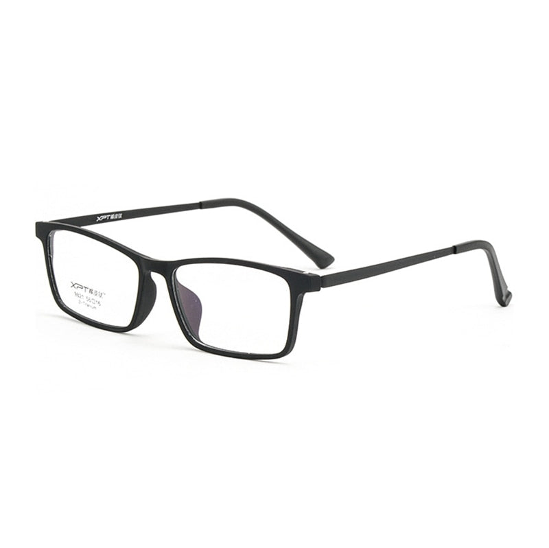 Hotony Unisex Full Rim Rectangle TR 90 Resin B Titanium Frame Eyeglasses 9821 Full Rim Hotony black  