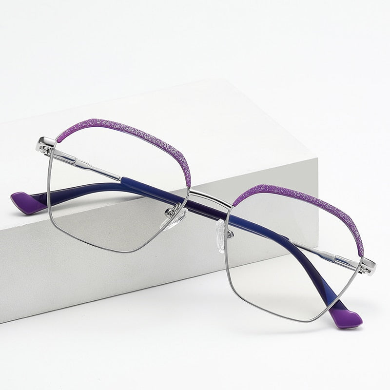 Gmei Women's Full Rim Alloy Square Frame Eyeglasses 3017 Full Rim Gmei Optical   