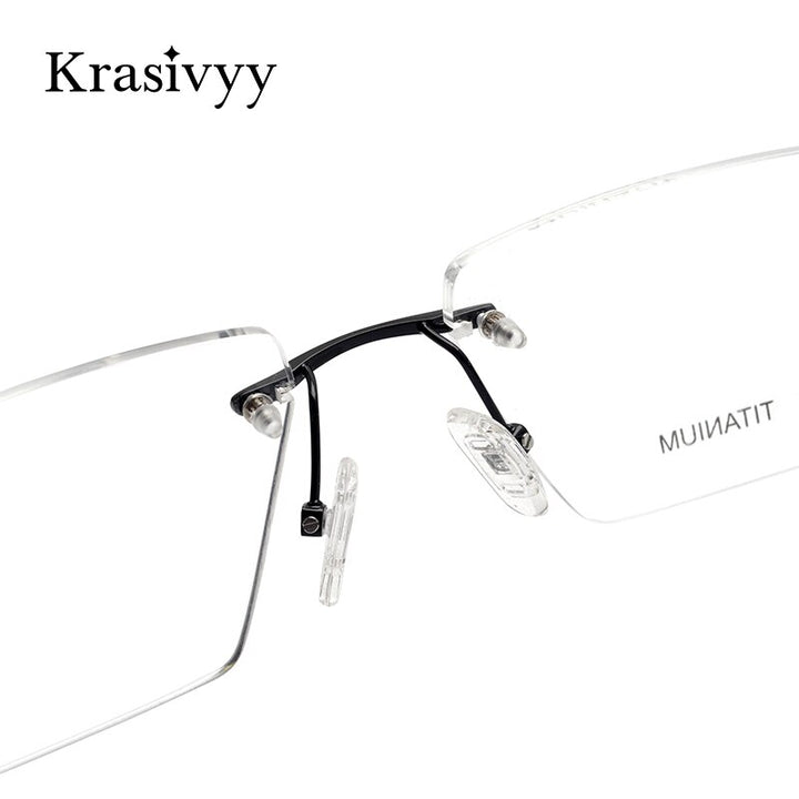 Krasivyy Men's Rimless Square Titanium Eyeglasses Kr16057 Rimless Krasivyy   