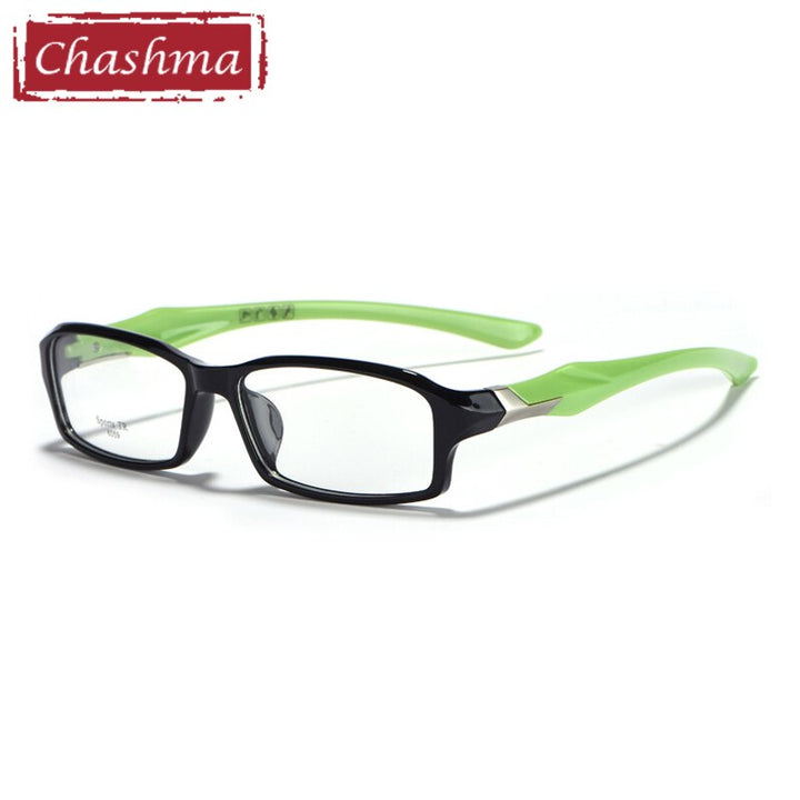 Men's Eyeglasses Plastic Titanium Sport 6059 TR90 Sport Eyewear Chashma Black with Green  