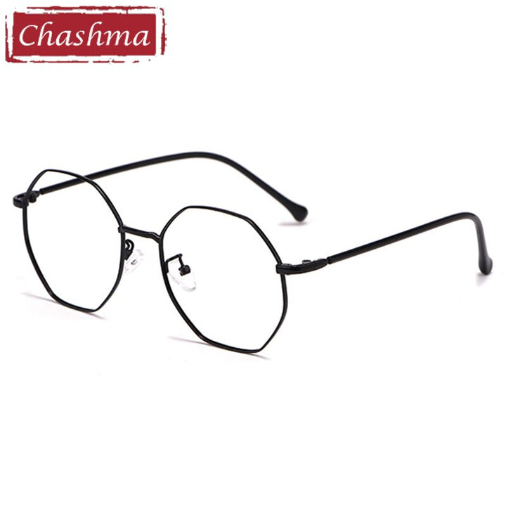 Chashma Ottica Unisex Full Rim Polygon Stainless Steel Alloy Eyeglasses 1101/1100 Full Rim Chashma Ottica 1101 Black  