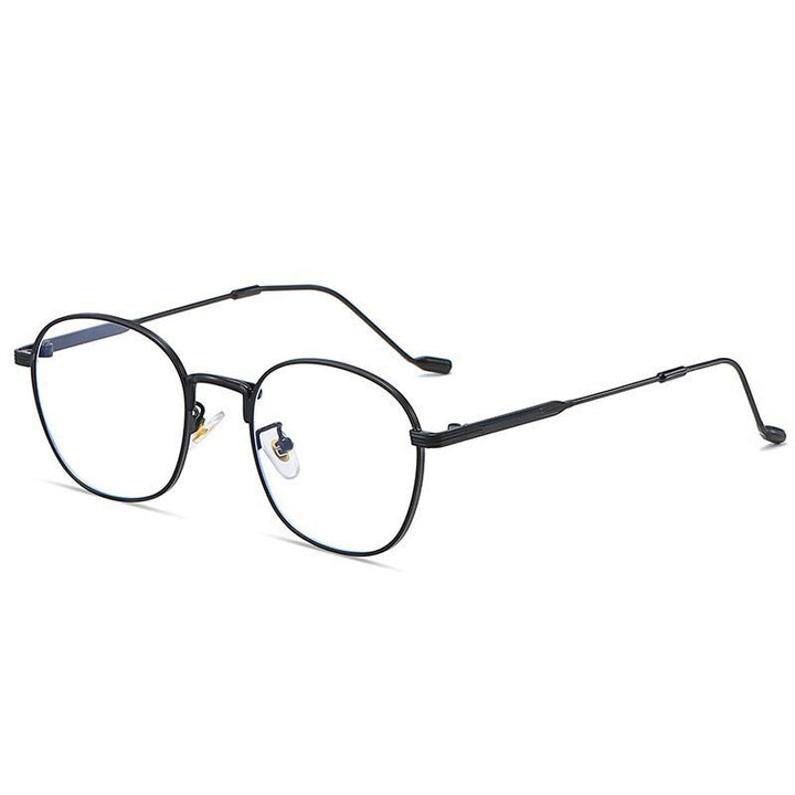 Hotony Unisex Full Rim Rectangle Browline Alloy Eyeglasses F20018 Full Rim Hotony Black  