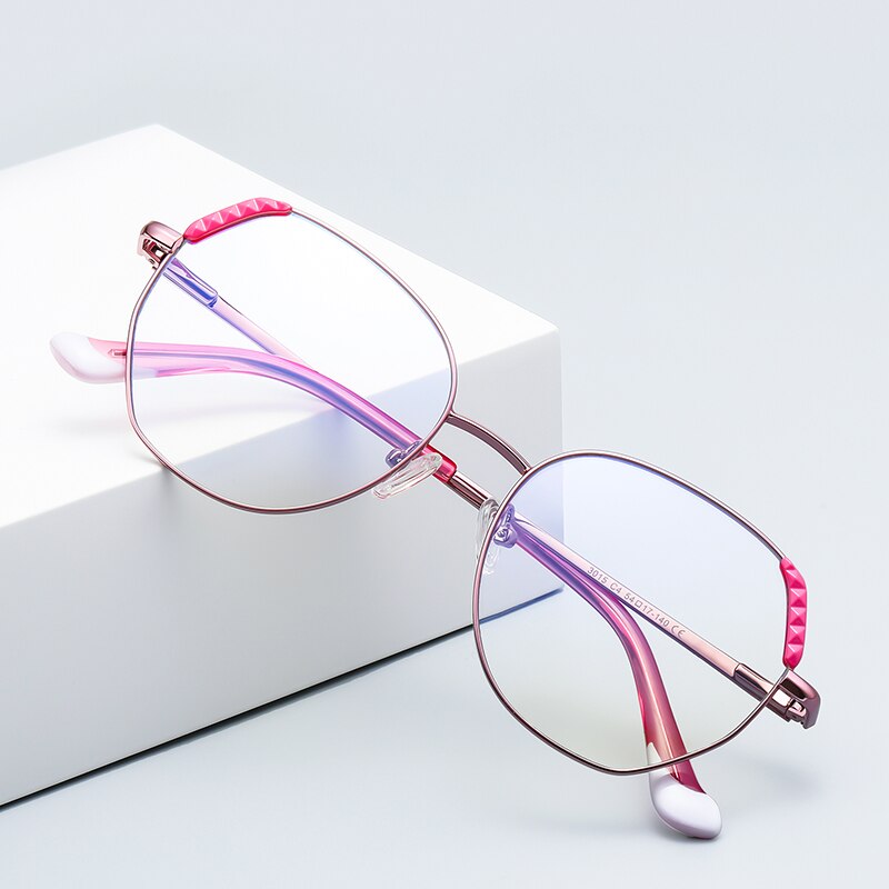 Hotony Women's Full Rim Cat Eye Alloy Frame Eyeglasses 3015 Full Rim Hotony   