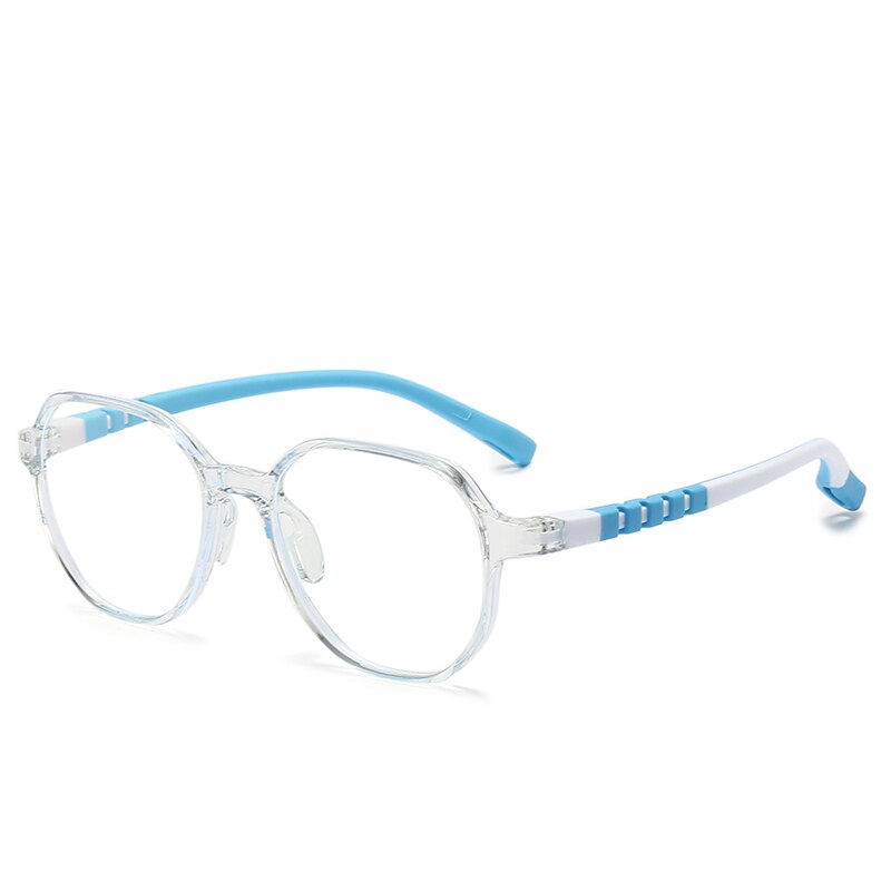 Oveliness Unisex Children's Full Rim Square Tr 90 Silicone Titanium Eyeglasses Trd102 Full Rim Oveliness c7 transparent blue  