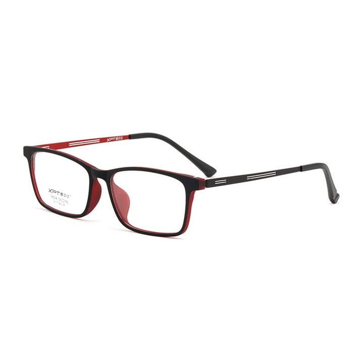 Hotony Unisex Full Rim Square TR 90 Resin B Titanium Frame Eyeglasses 9824 Full Rim Hotony Red  