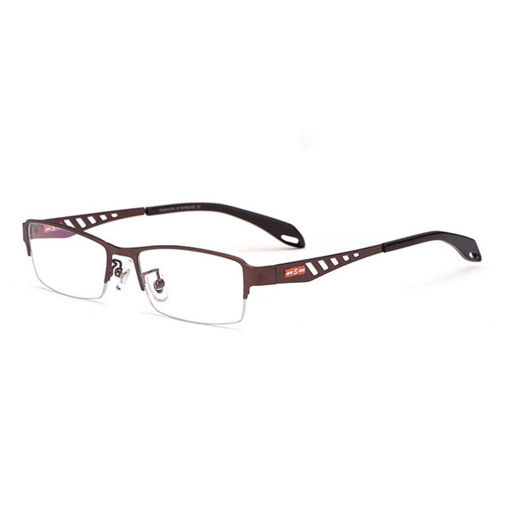 Reven Jate Xs505 Half Rim Eyeglasses Frame Semi-Rim Glasses Frame For Men's Eyewear Semi Rim Reven Jate brown  