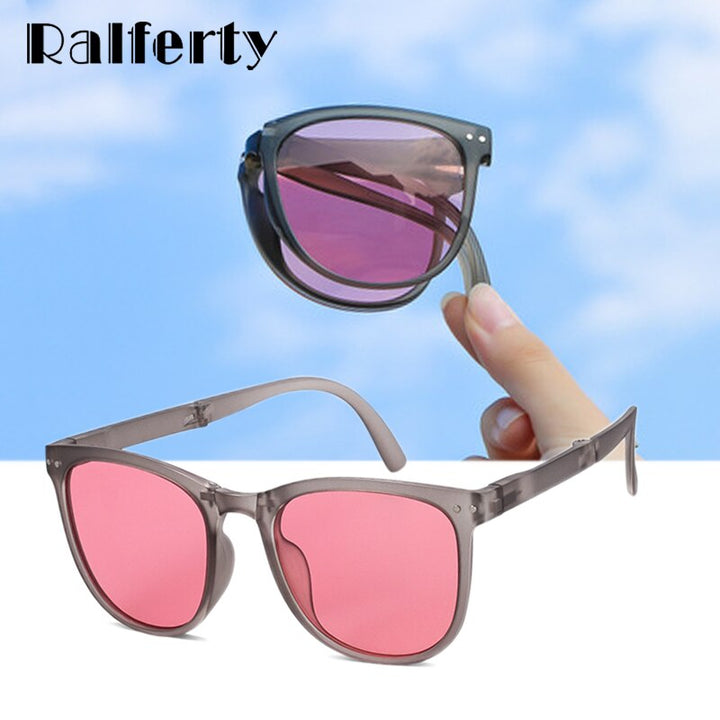 Ralferty Unisex Sunglasses Folding Polarized Square D125 Sunglasses Ralferty   