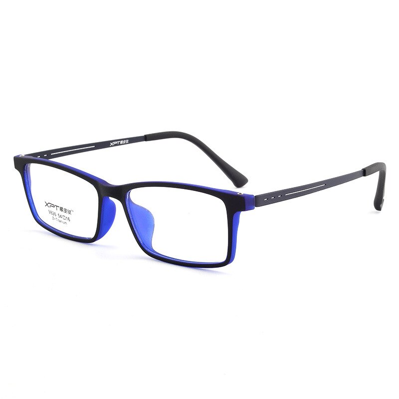 Unisex Full Rim Acetate Titanium Frame Eyeglasses Sc9826 Full Rim Bclear Black blue  