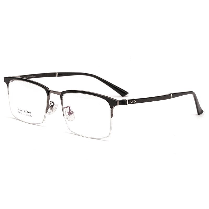 KatKani Men's Semi Rim Titanium Alloy Frame Eyelasses P9811 Semi Rim KatKani Eyeglasses   