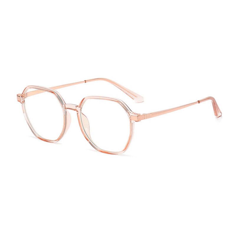 Handoer Unisex Full Rim Polygonal Round Tr 90 Eyeglasses Tr2330 Full Rim Handoer Pink  