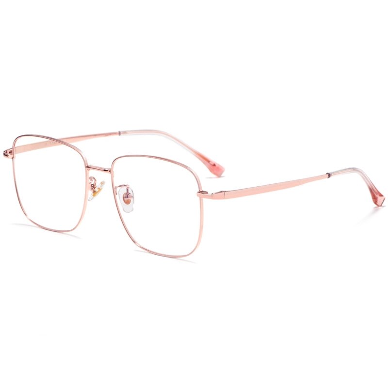 Yimaruili Unisex Full Rim Titanium Round Frame Eyeglasses T3501 Full Rim Yimaruili Eyeglasses Rose Gold  