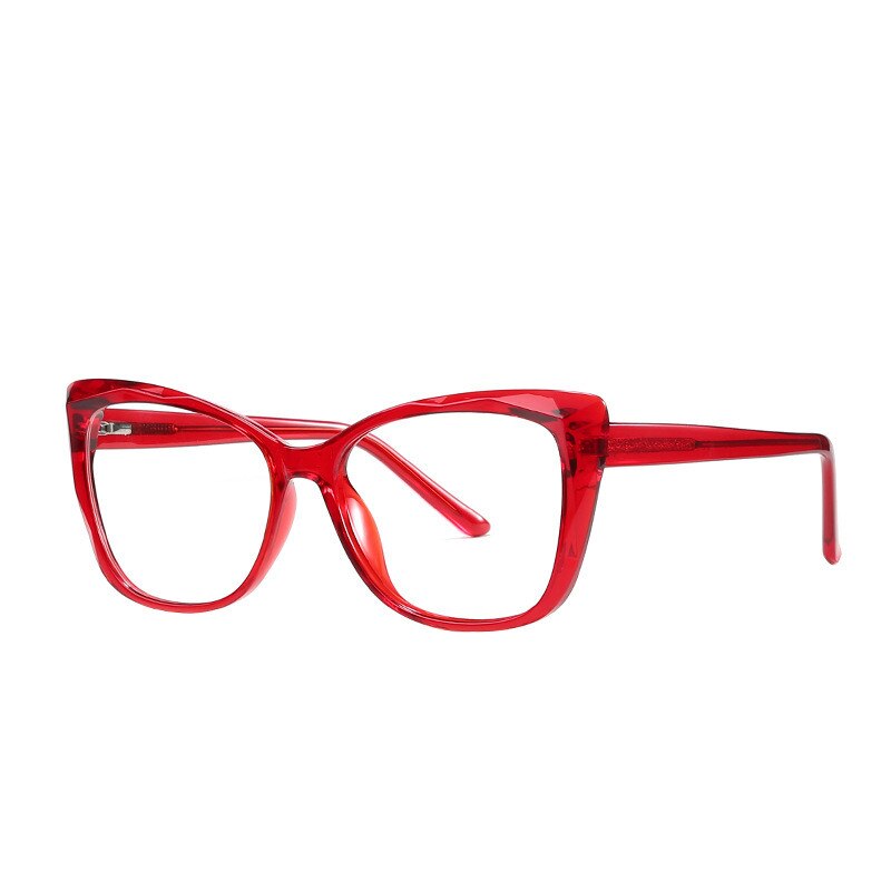 Women's Eyeglasses Cat Eye Frame Acetate 2001 Frame Chashma Red  