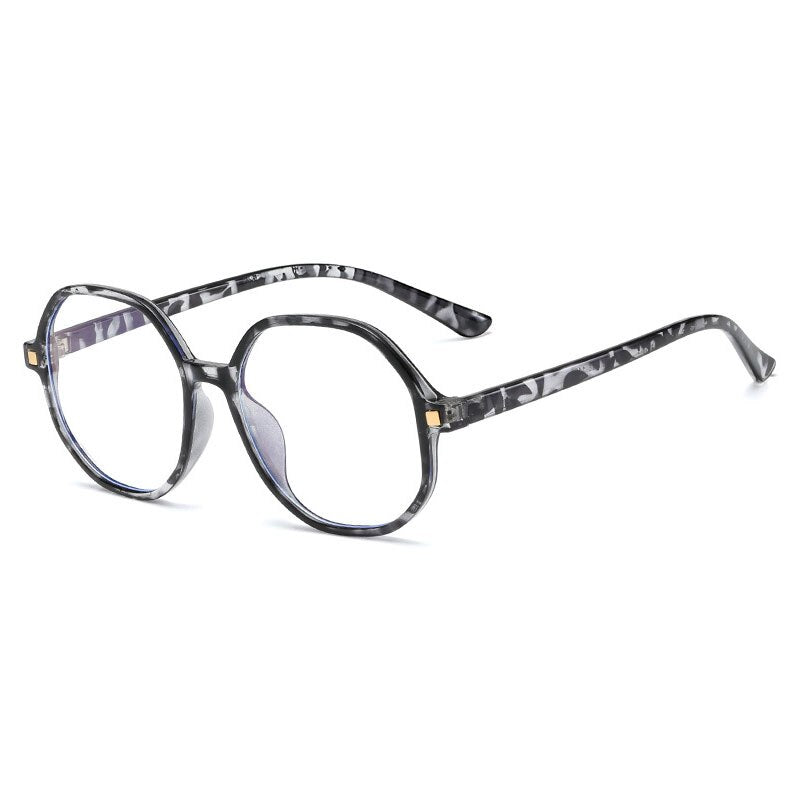 Hotony Women's Full Rim Polygon Round Tr 90 Eyeglasses B9005ds Full Rim Hotony LEOPARD  
