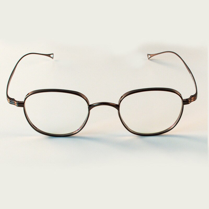 Aissuarvey Small Oval Titanium Full Rim Frame Unisex Eyeglasses Jz8016 Full Rim Aissuarvey Eyeglasses Coffee  