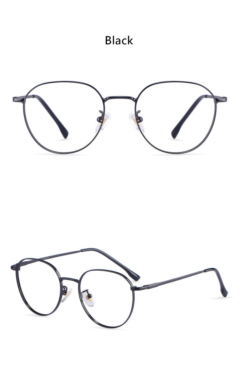 Yimaruili Unisex Full Rim β Titanium Round Frame Eyeglasses 80047 Full Rim Yimaruili Eyeglasses   