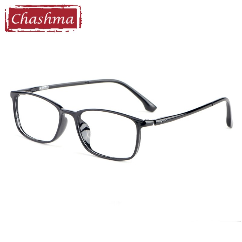 Unisex Eyeglasses 9801 Plastic Titanium TR90 Frame Chashma Bright Black  