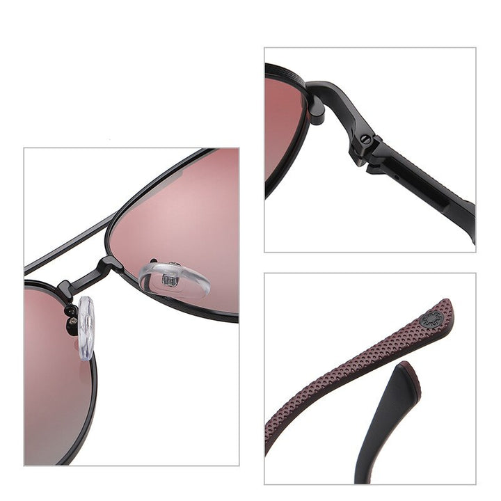 KatKani Men's Full Rim Aviator Alloy Frame Polarized Sunglasses 6319 Sunglasses KatKani Sunglasses   