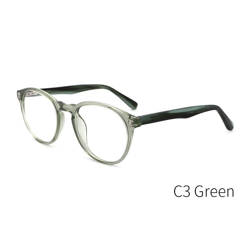 Kansept Women's Full Rim Round Injection Acetate Frame Eyeglasses Fg6003 Full Rim Kansept green  
