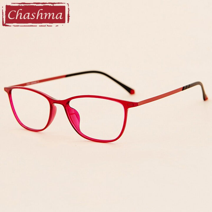 Unisex Full Rim Titanium Frame Eyeglasses 11144 Full Rim Chashma Red  