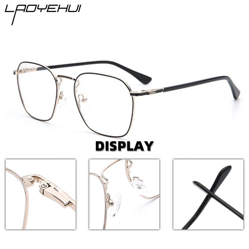 Laoyehui Unisex Eyeglasses Alloy Ultra Light Polygon Frame 9012 Frame Laoyehui   