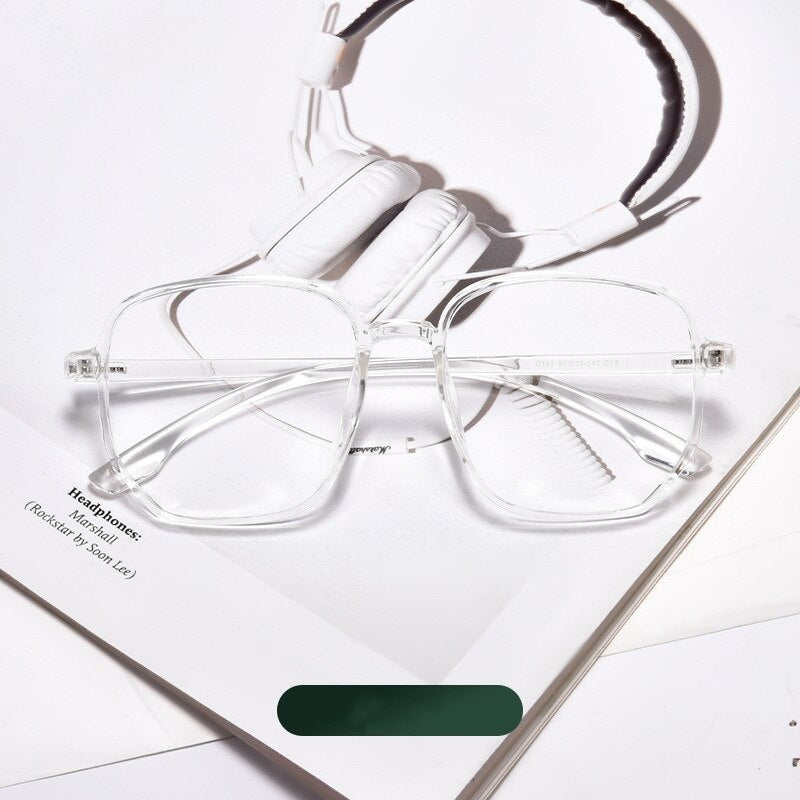 Yimaruili Unisex Full Rim Acetate Polygon Frame Eyeglasses D147 Full Rim Yimaruili Eyeglasses Transparent  