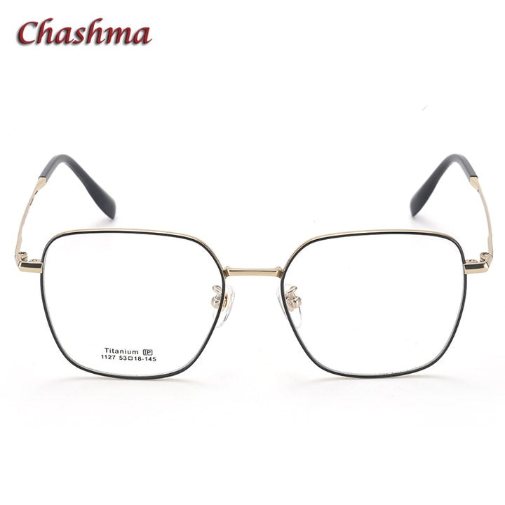 Chashma Ochki Unisex Full Rim Square Titanium Eyeglasses 1127 Full Rim Chashma Ochki   