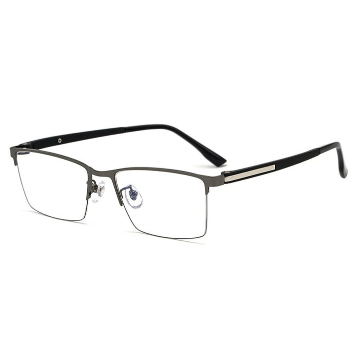 KatKani Men's Semi Rim Titanium Alloy Frame Eyeglasses 8305z Semi Rim KatKani Eyeglasses Gun  