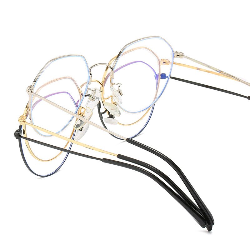 Hotony Unisex Full Rim Round Alloy Spring Hinge Frame Eyeglasses 66030 Full Rim Hotony   