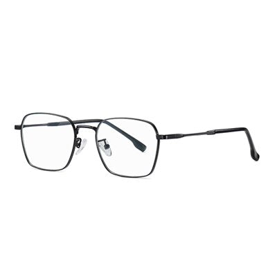 Ralferty Unisex Full Rim Irregular Square Alloy Eyeglasses D220 Full Rim Ralferty C01 Shiny Black  