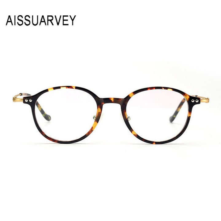 Aissuarvey Unisex Round Full Rim Acetate Titanium Frame Eyeglasses As190001 Full Rim Aissuarvey Eyeglasses   
