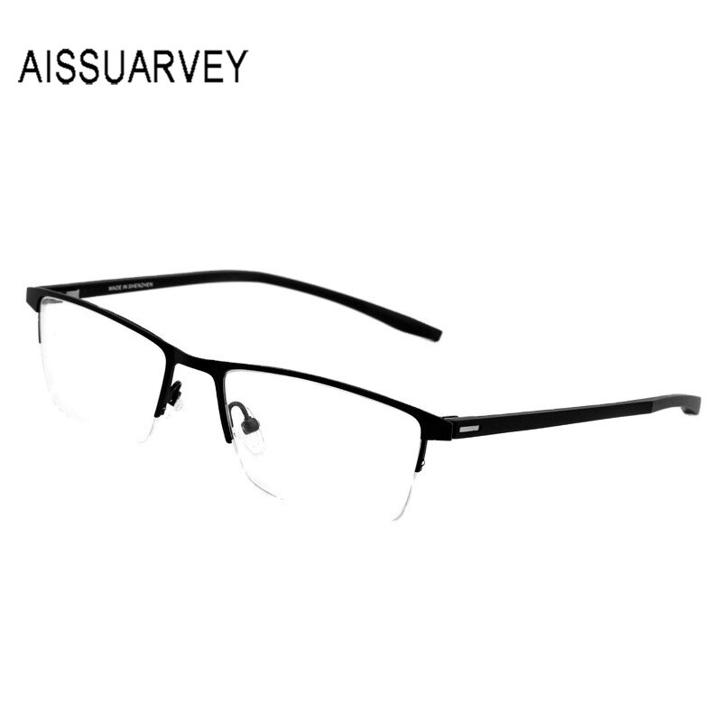 Aissuarvey Semi Rim Rectangle Alloy Frame Eyeglasses Men's Semi Rim Aissuarvey Eyeglasses   