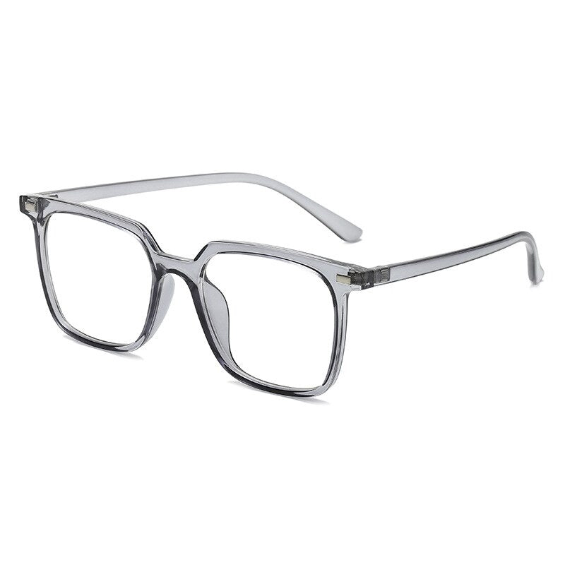 KatKani Unisex Full Rim TR 90 Acetate Square Frame Eyeglasses K17107 Full Rim KatKani Eyeglasses Transparent Gray  