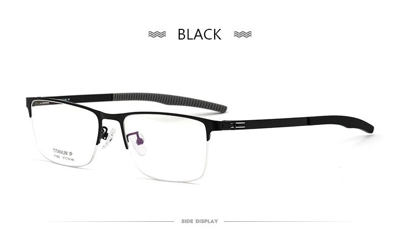 Hotochki Men's Semi Rim TitaniumAlloy IP Plated Frame Eyeglasses F1983 Semi Rim Hotochki   
