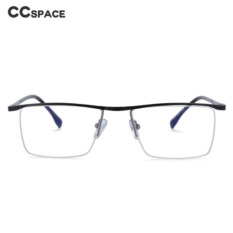 CCSpace Unisex Semi Rim Rectangle Alloy Frame Eyeglasses 54072 Semi Rim CCspace   