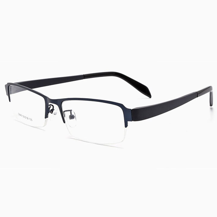 Hotochki Men's Full/Semi Rim Alloy Frame Eyeglasses D849/D845 Semi Rim Hotochki Blue-Half  