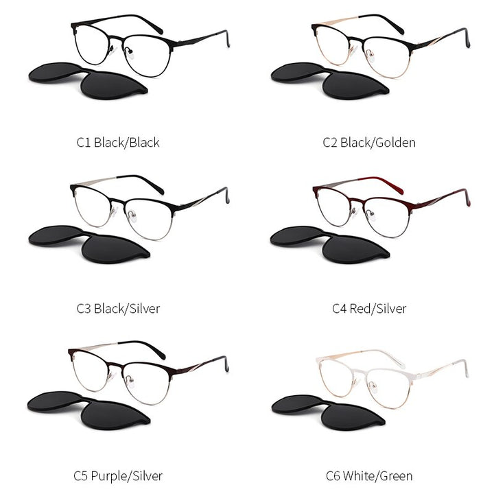 Women's Glasses 2 In 1 Magnet Polarized Clip On Sunglasses Dp33104 Clip On Sunglasses Kansept   