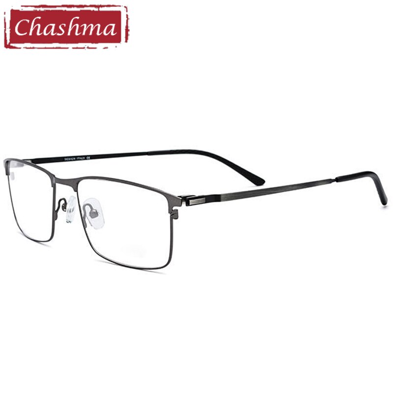 Unisex Alloy Titanium Full Rim Frame Eyeglasses Model 9847 Full Rim Chashma Gray  
