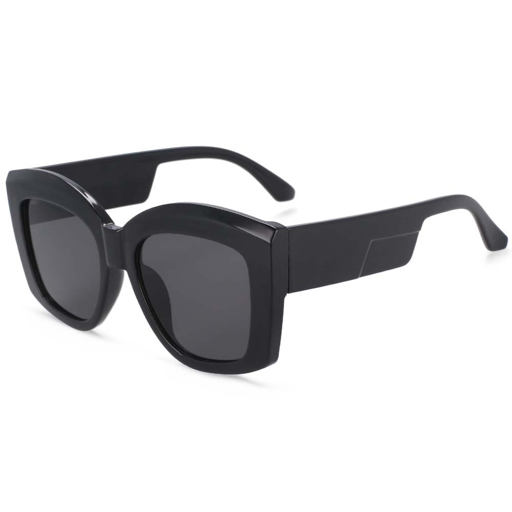 CCSpace Women's Full Rim Oversized Square Resin Frame Sunglasses 53928 Sunglasses CCspace Sunglasses bright black  