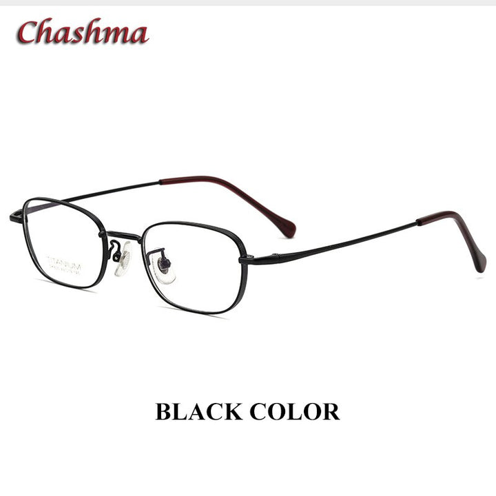 Chashma Ottica Unisex Full Rim Square Titanium Eyeglasses 835 Full Rim Chashma Ottica Black  