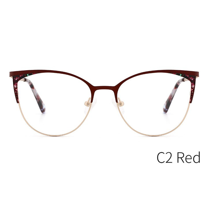 Kansept Women's Full Rim Cat Eye Stainless Steel Frame Eyeglasses 202113 Full Rim Kansept 202113C2  
