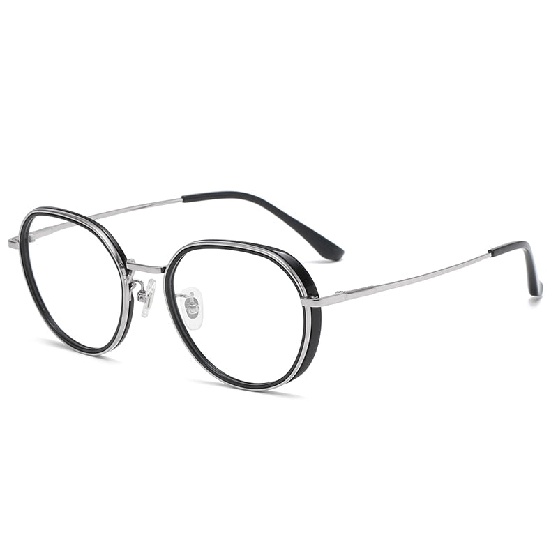 Reven Jate Unisex Eyeglasses 3094 Pure Titanium Round Frame Reven Jate   